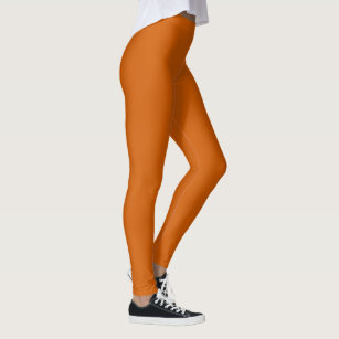 Pumpkin orange färg-balkar leggings