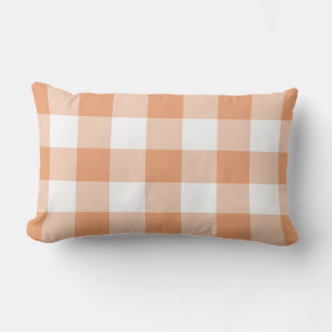 Pumpkin Orange Gingham Check Mönster Lumbarkudde