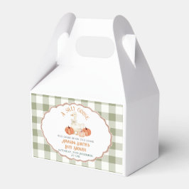 Pumpkin Orange Gingham Fånig Goose Baby Shower Presentaskar