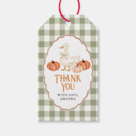 Pumpkin Orange Goose Baby Shower Gift-Märkre Presentetikett