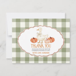Pumpkin Orange Goose Baby Shower Tack Card
