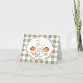 Pumpkin Orange Goose Baby Shower Tack Card Kort