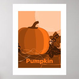 Pumpkin Orange Kitchen Wall Decor Poster