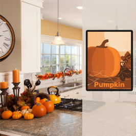 Pumpkin Orange Kitchen Wall Decor Poster