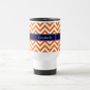 Pumpkin Orange Lg Chevron Navy Namn Monogram Resemugg