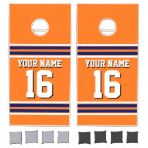 Pumpkin Orange med Navy White Rand Team Jersey