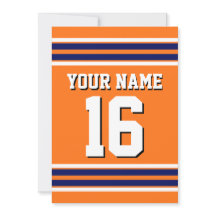 Pumpkin Orange med Navy White Rand Team Jersey