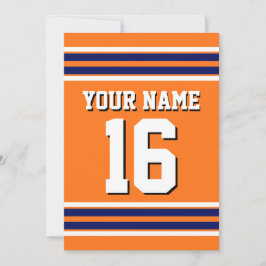 Pumpkin Orange med Navy White Rand Team Jersey Inbjudningar
