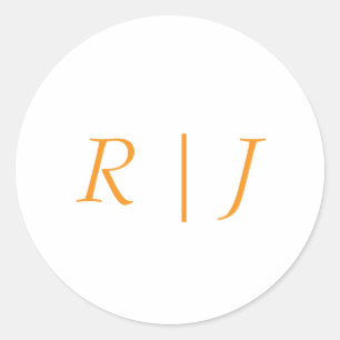 Pumpkin Orange Monogram faller hösten Bröllop Runt Klistermärke