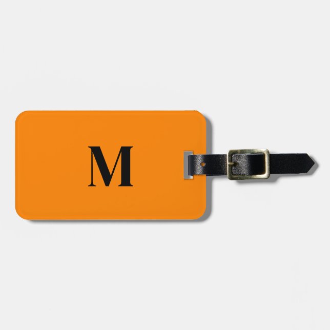 Pumpkin Orange Monogram - höstgåva Bagagebricka (Horisontell Framsida)