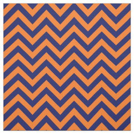 Pumpkin Orange Navy Blue LG Chevron Mönster 12I Tyg