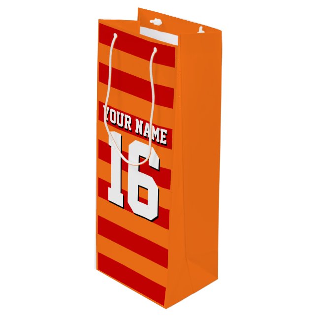 Pumpkin Orange Red Team Jersey Preppy Rand (Framsidan Vinklad)