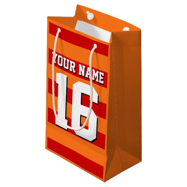 Pumpkin Orange Red Team Jersey Preppy Rand (Framsidan Vinklad)