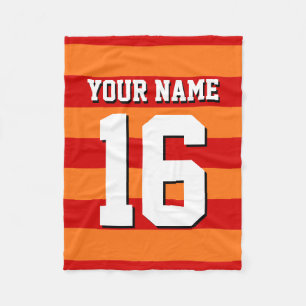 Pumpkin Orange Red Team Jersey Preppy Rand Fleecefilt