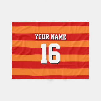 Pumpkin Orange Red Team Jersey Preppy Rand Fleecefilt