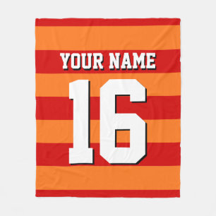 Pumpkin Orange Red Team Jersey Preppy Rand Fleecefilt