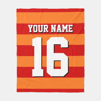 Pumpkin Orange Red Team Jersey Preppy Rand Fleecefilt