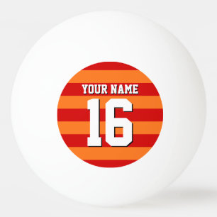 Pumpkin Orange Red Team Jersey Preppy Rand Pingisboll