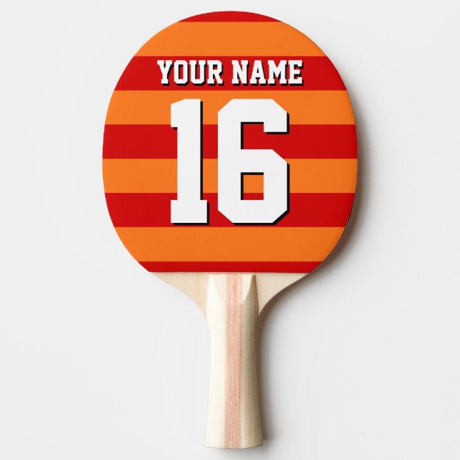 Pumpkin Orange Red Team Jersey Preppy Rand Pingisracket (Framsidan)