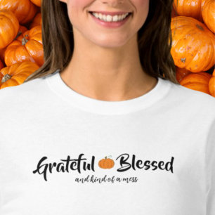 Pumpkin-Orange tacksam, blankt citat T-Shirt