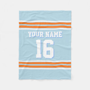 Pumpkin Orange White Sports Jersey Fleecefilt