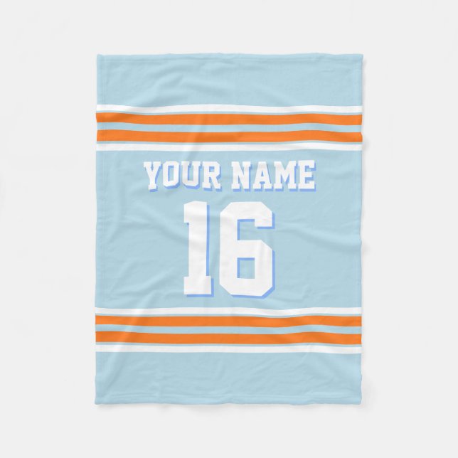 Pumpkin Orange White Sports Jersey Fleecefilt (Framsidan)