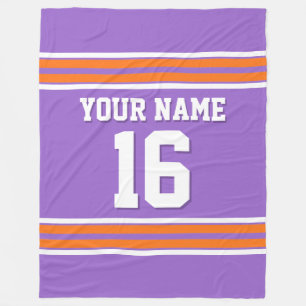 Pumpkin Orange White Sports Jersey Fleecefilt