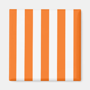 Pumpkin Orange White XL Rand Mönster Magnet
