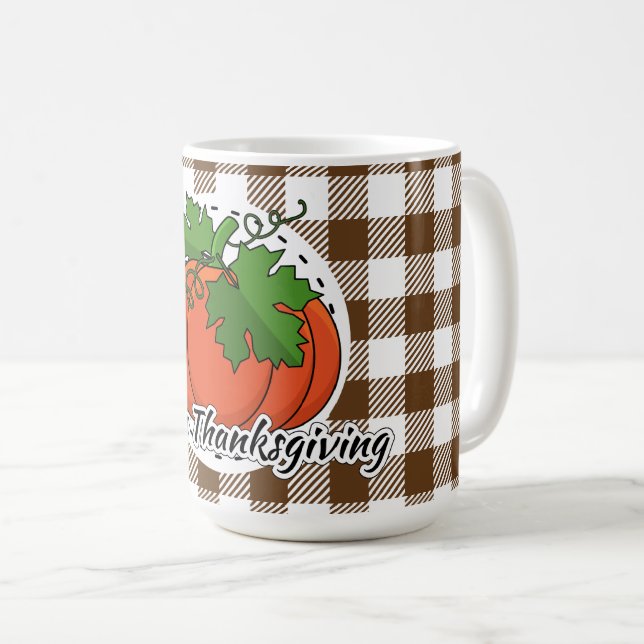 Pumpkin på Brown Play - Happy thanksgiving Kaffemugg (Framsida höger)