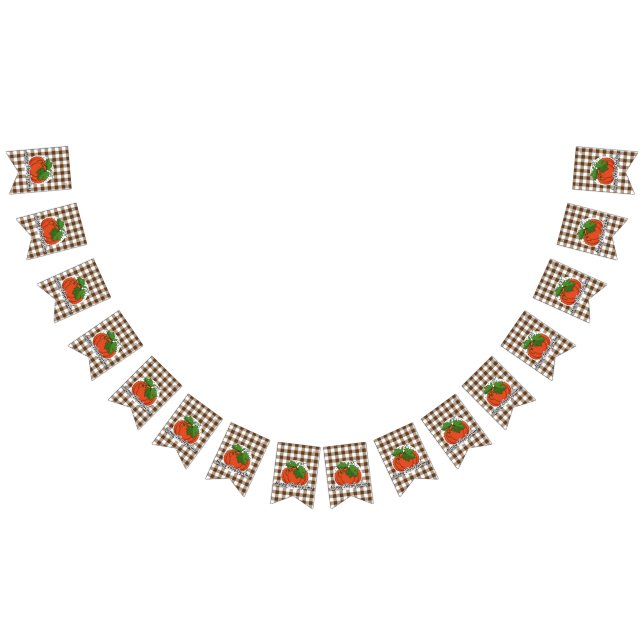 Pumpkin på Brown Play - Happy thanksgiving Vimplar (Alla)