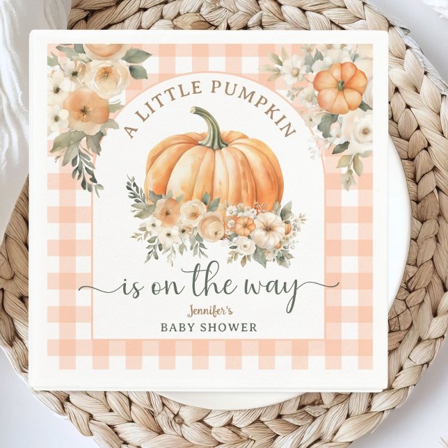 Pumpkin på det sätt som barnskor sjunker, könsneut pappersservett (Skapare uppladdad)