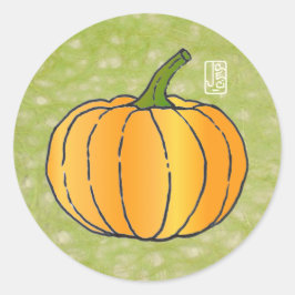 Pumpkin på Washi Papper Sticker Runt Klistermärke