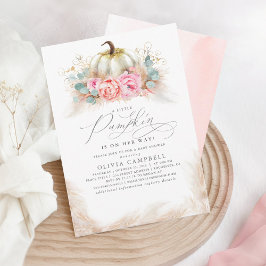 Pumpkin på Way - Girl Baby-Rosa Fall Inbjudningar