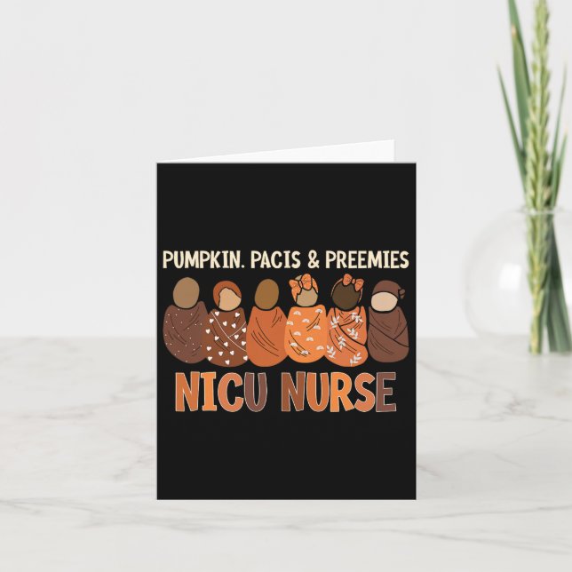 Pumpkin Pacis och PrefińNicu Nurse - höstfall Kort (Framsida)