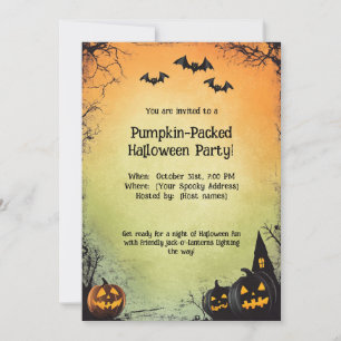🎃 Pumpkin-Packed Halloween fest Inbjudningar