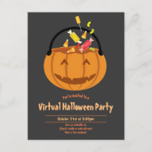 Pumpkin Pail Candy Grått Virtuellare Halloween fes