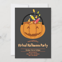Pumpkin Pail Candy Virtuellare Halloween fest Inbjudningar