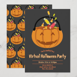 Pumpkin Pail Candy Virtuellare Halloween fest Inbjudningar
