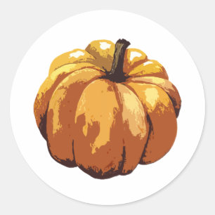 Pumpkin Painting Art Runt Klistermärke