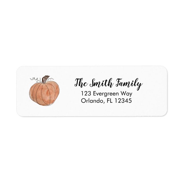 Pumpkin Painting Autumn Design Returadress Etikett (Framsidan)