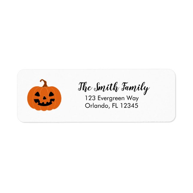 Pumpkin Painting Autumn Jack o lantern Returadress Etikett (Framsidan)