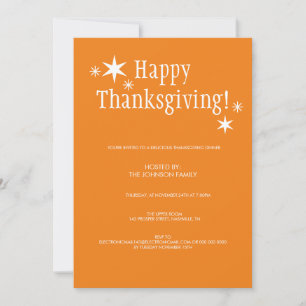 Pumpkin Paj Autumn Stars Thanksgiving Middag Inbjudningar