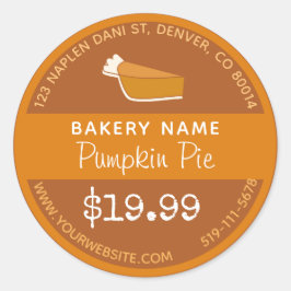 Pumpkin Paj Bakery Sticker Runt Klistermärke