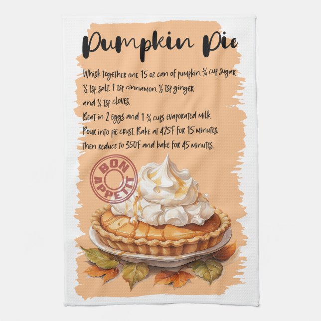 Pumpkin Paj Baking Recipe Kökshandduk (Vertikal)