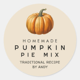 Pumpkin paj blanda kanningsetikett för homemade re runt klistermärke