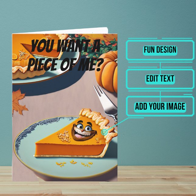 Pumpkin Paj Borta Bad Funny Thanksgiving Kort (Share your gratitude this year with a Thanksgiving greeting card using a fun and funny design.)