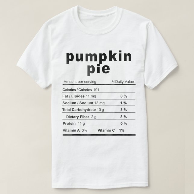 Pumpkin Paj Costume Funny Julmat Näring T Shirt (Design framsida)
