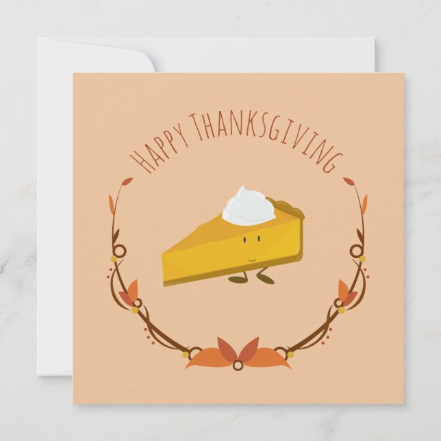 Pumpkin Paj Cute Helgdag Thanksgiving Inbjudningar (Baksida)