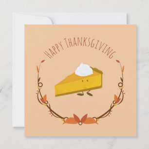 Pumpkin Paj Cute Helgdag Thanksgiving Inbjudningar