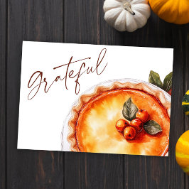 Pumpkin Paj Fall Rustic Gratish Thanksgiving Julkort